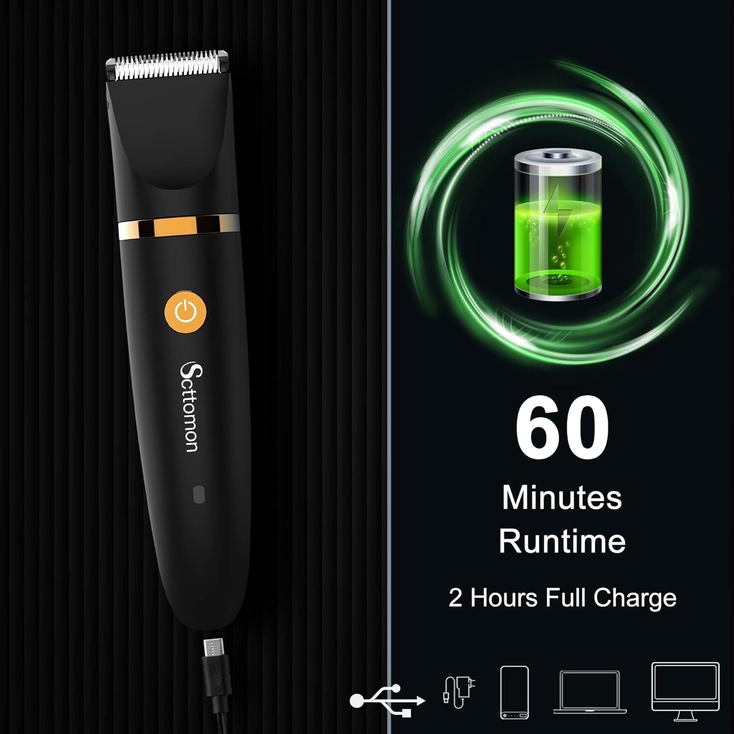 Electric Groin Hair Trimmer Cordless Ball Trimmer for Men Body Shaver Nose Hair