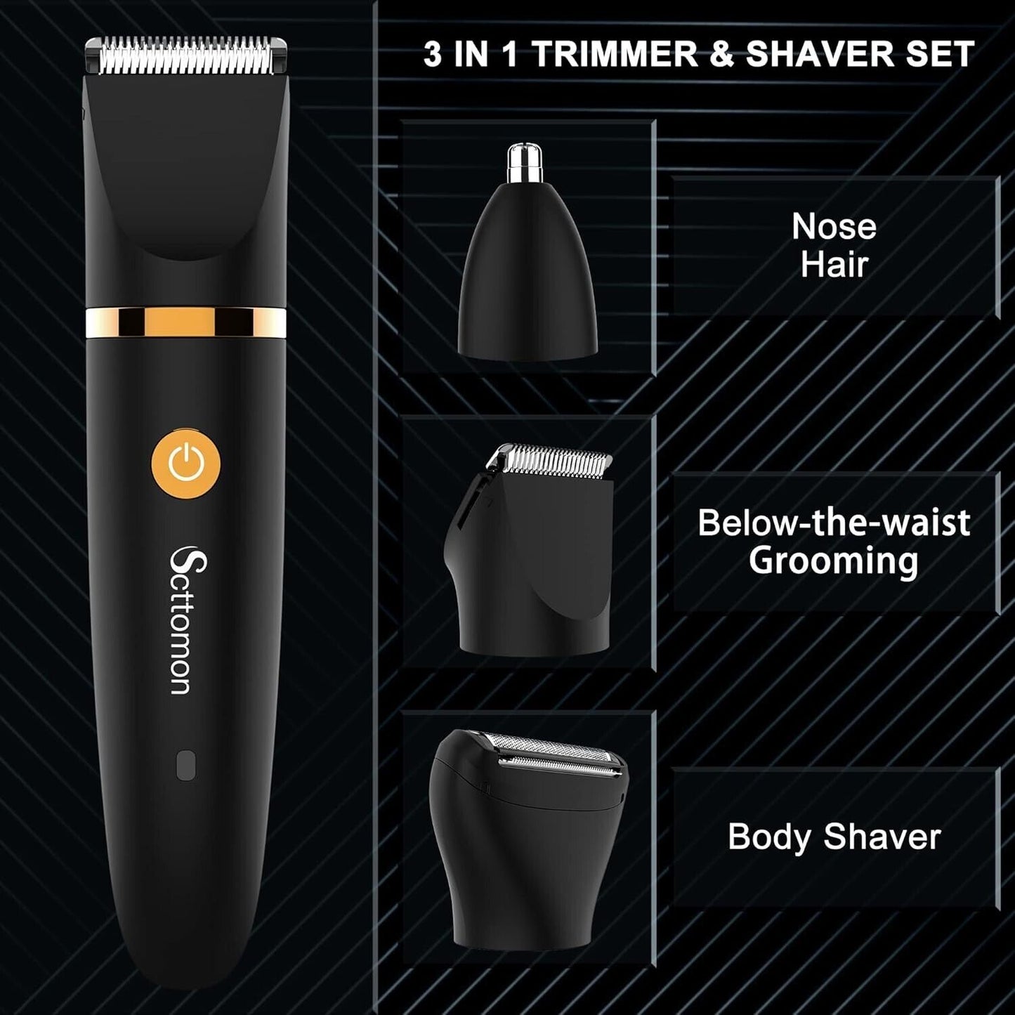 Electric Groin Hair Trimmer Cordless Ball Trimmer for Men Body Shaver Nose Hair