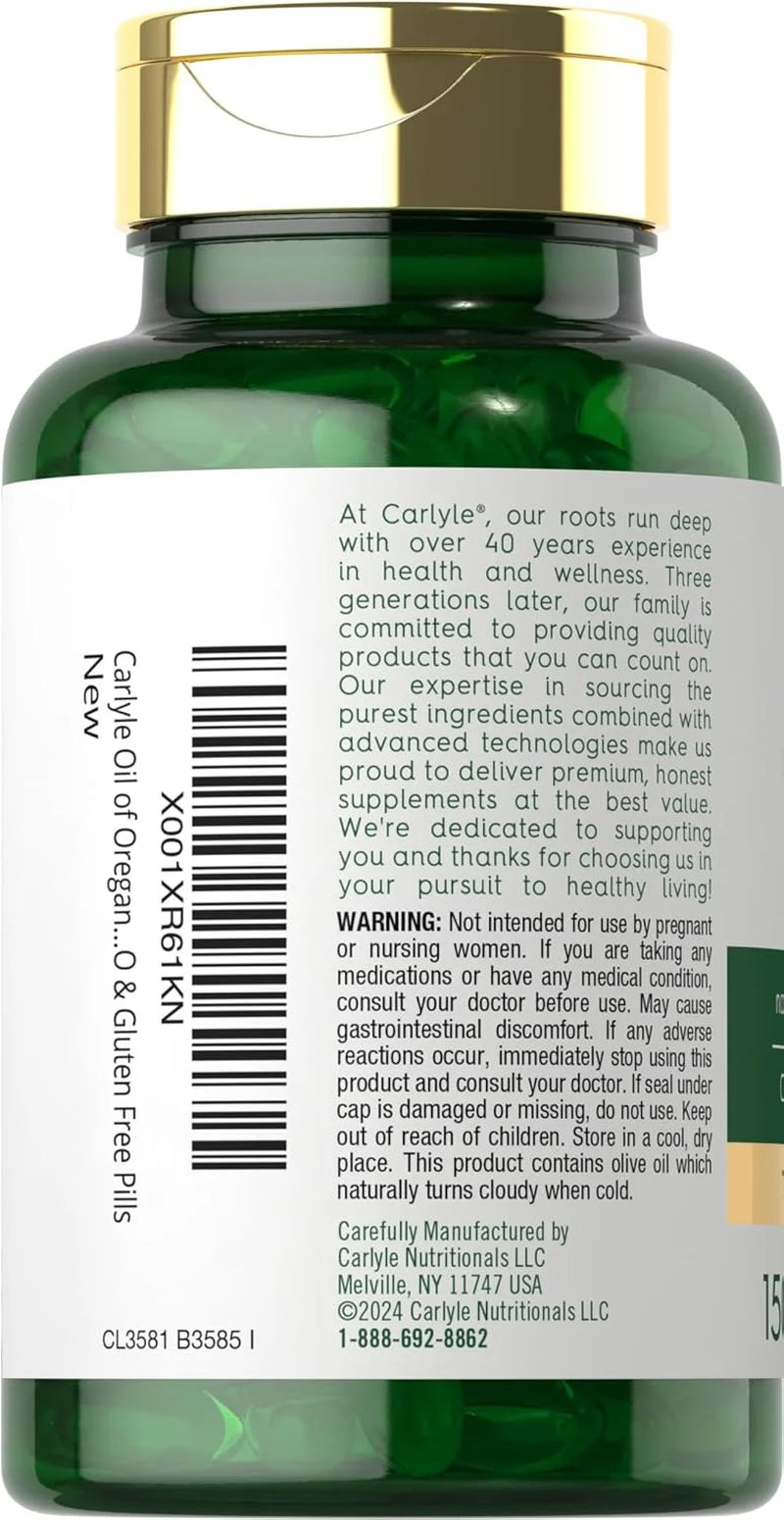 Oregano Oil Capsules | 4000 Mg | 150 Softgels for Men and Women