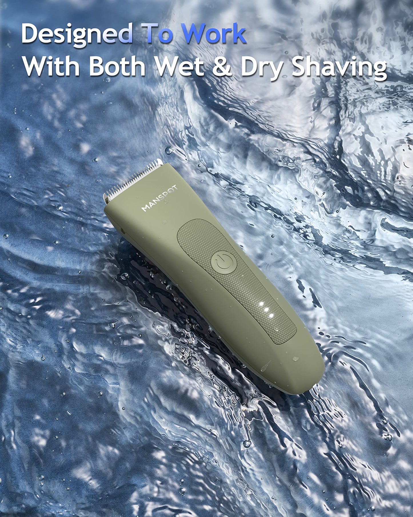 Manscape Body Hair Trimmer, Waterproof Battery-Powered, with Extra Blade, 1 Piece