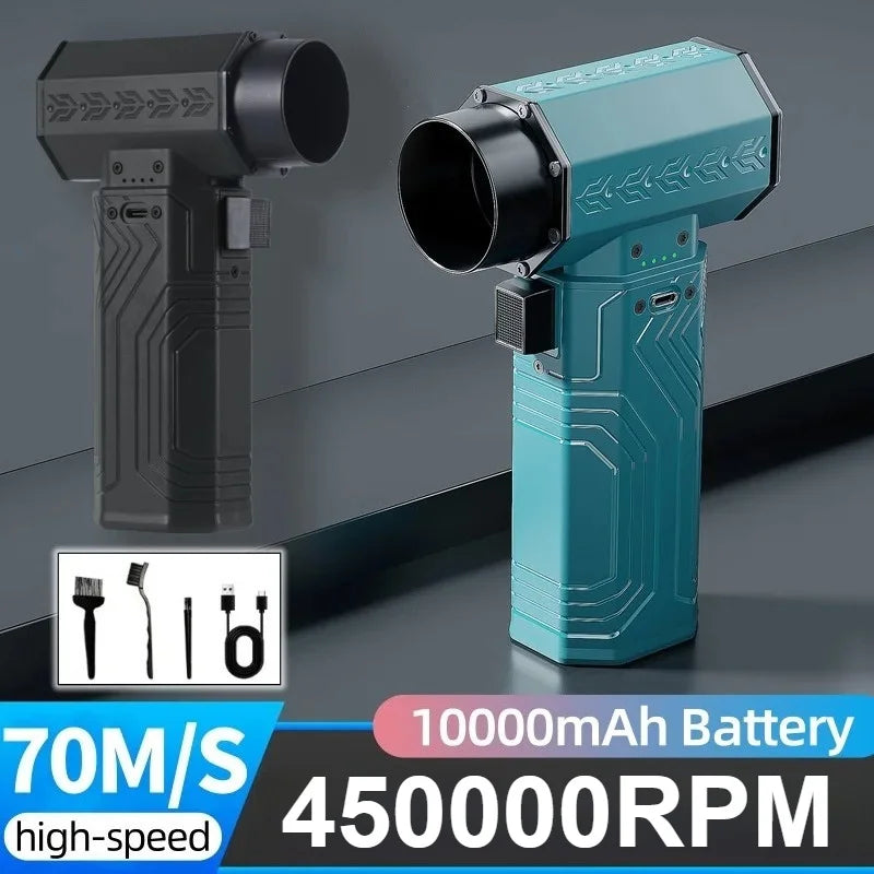 Turbo Air Jet 450,000RPM โ Ultra-fast Cordless Mini Blower & Dust Remover Keyboard, Car Care, Leaf Removal, Camping Gear All in One!