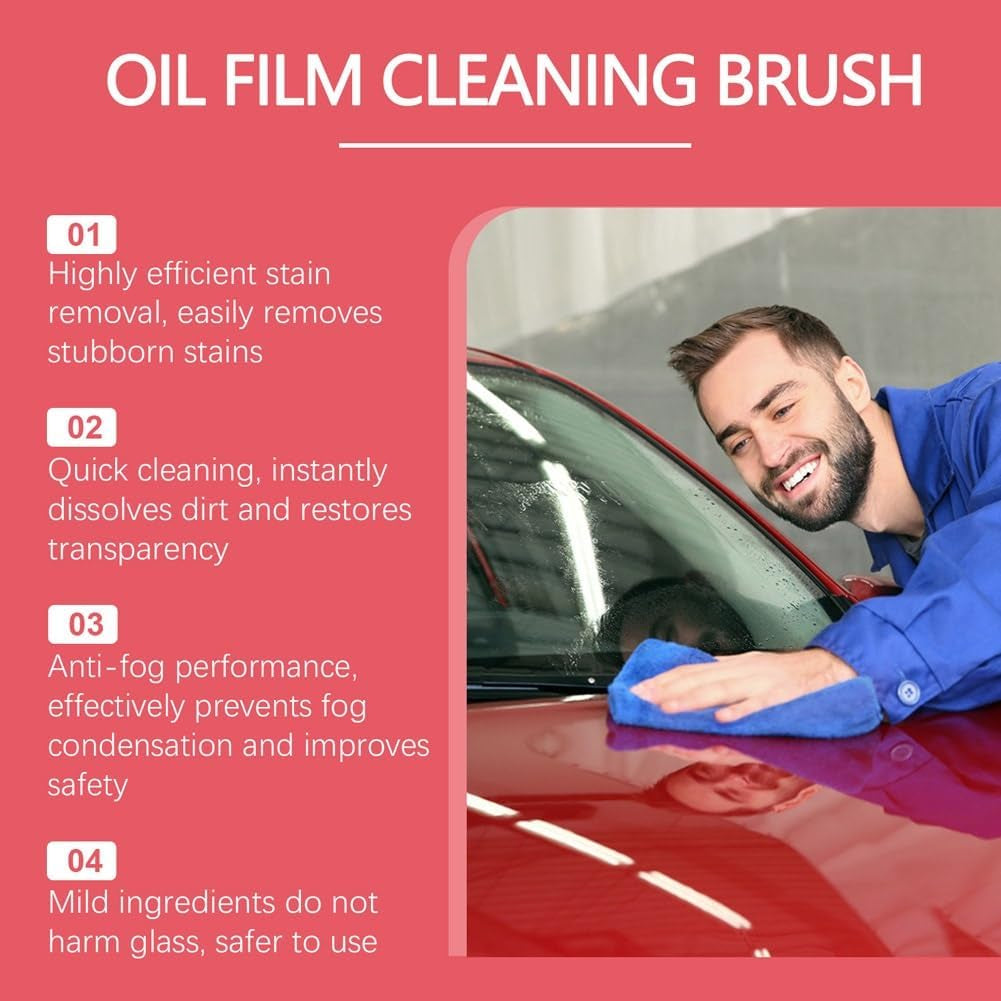 Car Oil Film Cleaning Glass,Oil Film Cleaning Brush for Car Windows,Car Windshield Cleaner,Automotive Glass Cleaning Board,Car Oil Film Cleaning Brush,Glass Oil Film Remover