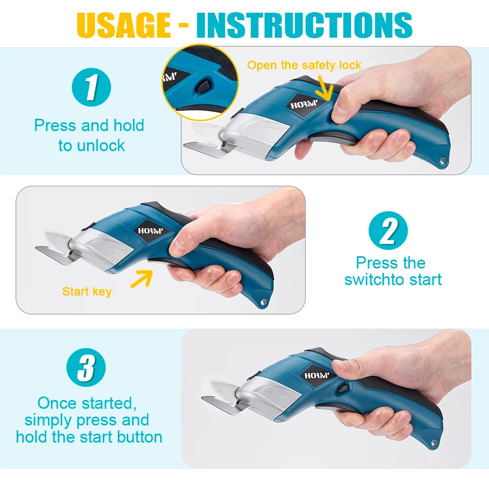 3.6V Multifunctional Electric Scissors Fabric Cutting Machine Leather Scissors with Tungsten Steel Blades USB Rechargeable Tool