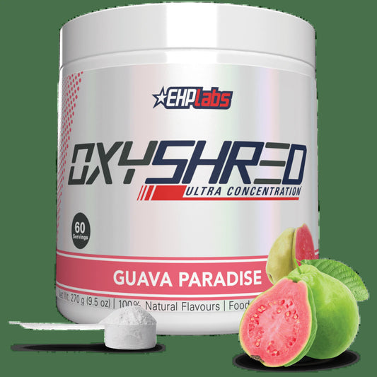 Oxyshred Pre Workout Powder & Shredding Supplement - Preworkout Powder with L Glutamine & Acetyl L Carnitine, Energy Boost Drink - Guava Paradise, 60 Servings