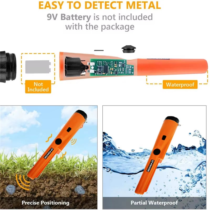 Handheld Metal Detector Metal Pinpointing Rod Detector Gp-Pointer Waterproof IP66 Metal Gold Detector Tester for Coin Gold