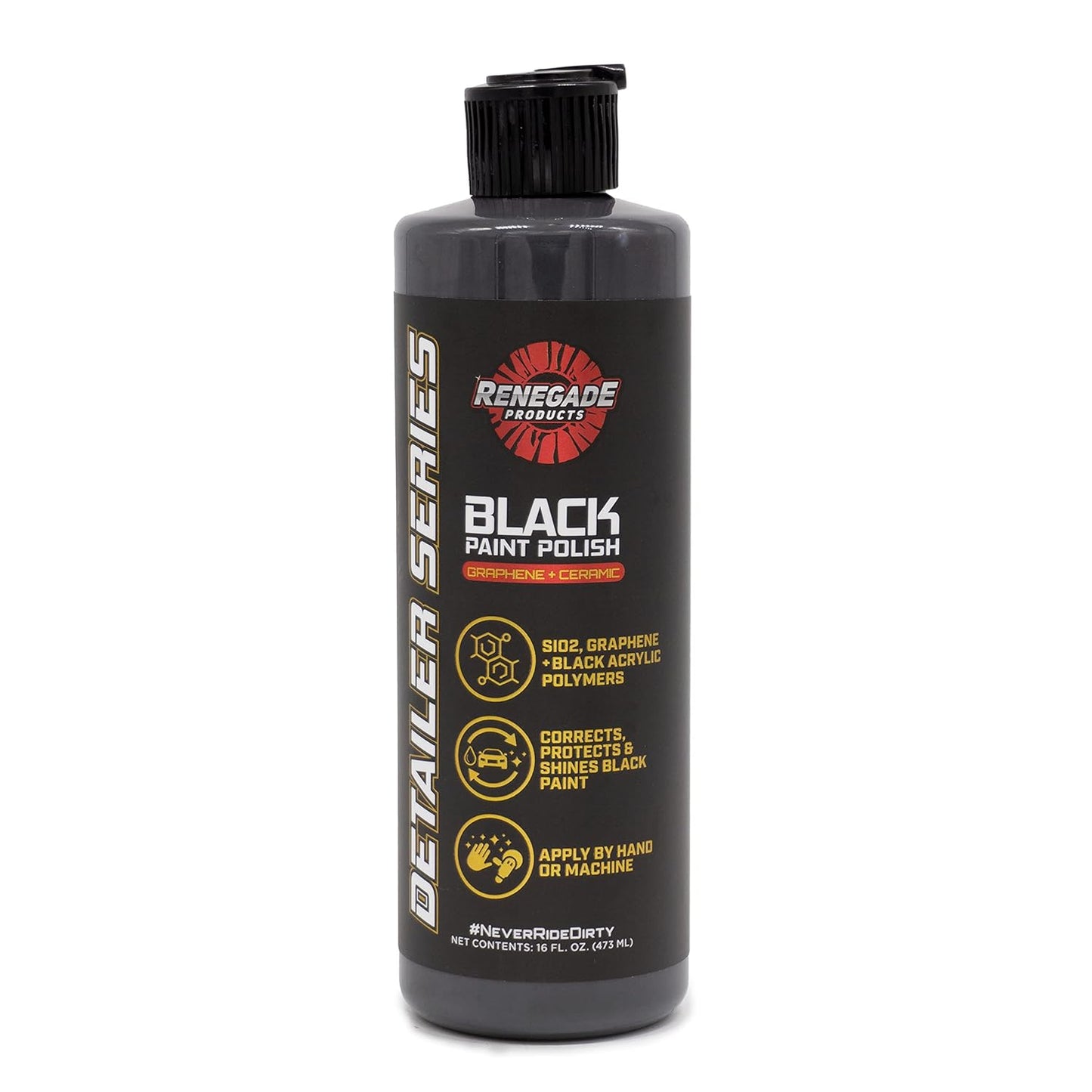 Graphene + Ceramic Black Paint Polish with Sio2, 1 Year Coating for Enthusiasts and Professionals