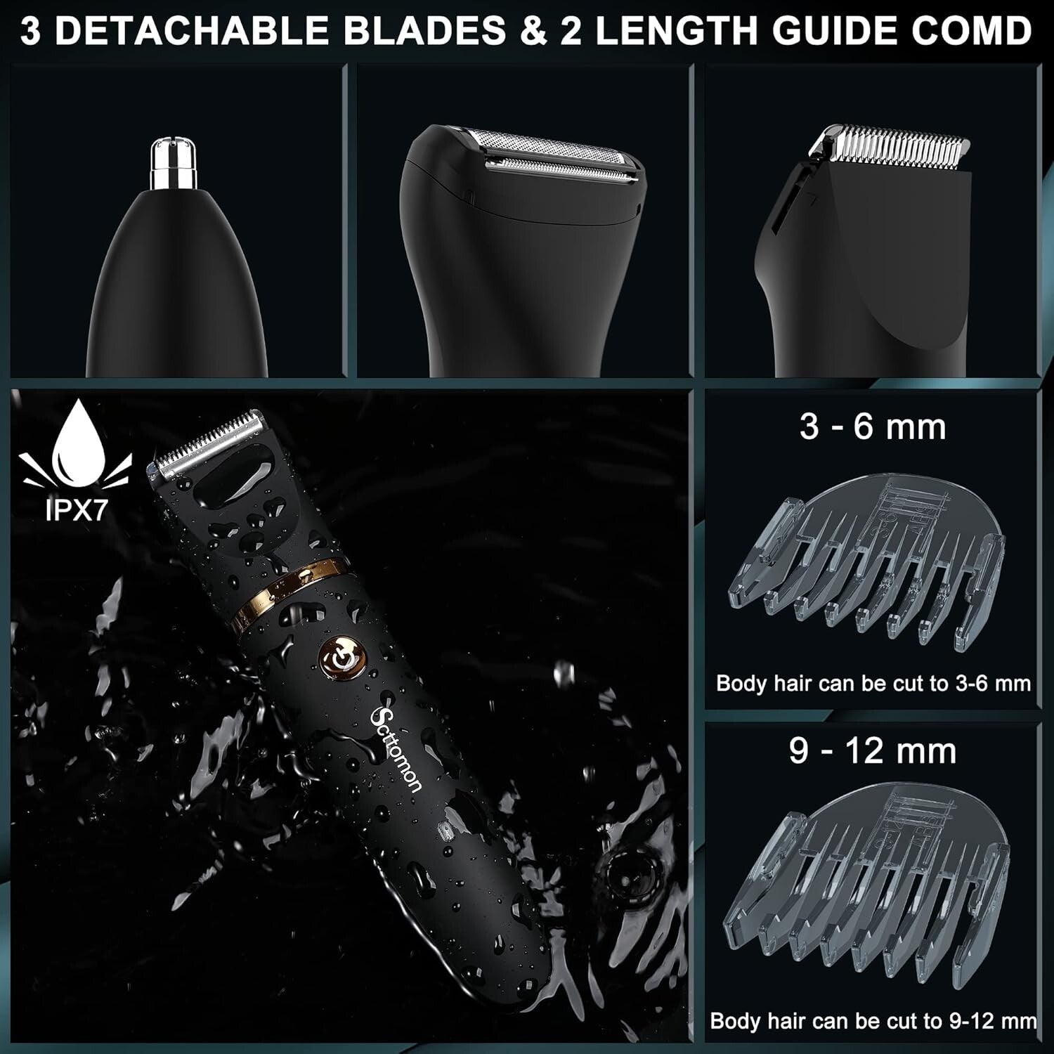 Electric Groin Hair Trimmer Cordless Ball Trimmer for Men Body Shaver Nose Hair