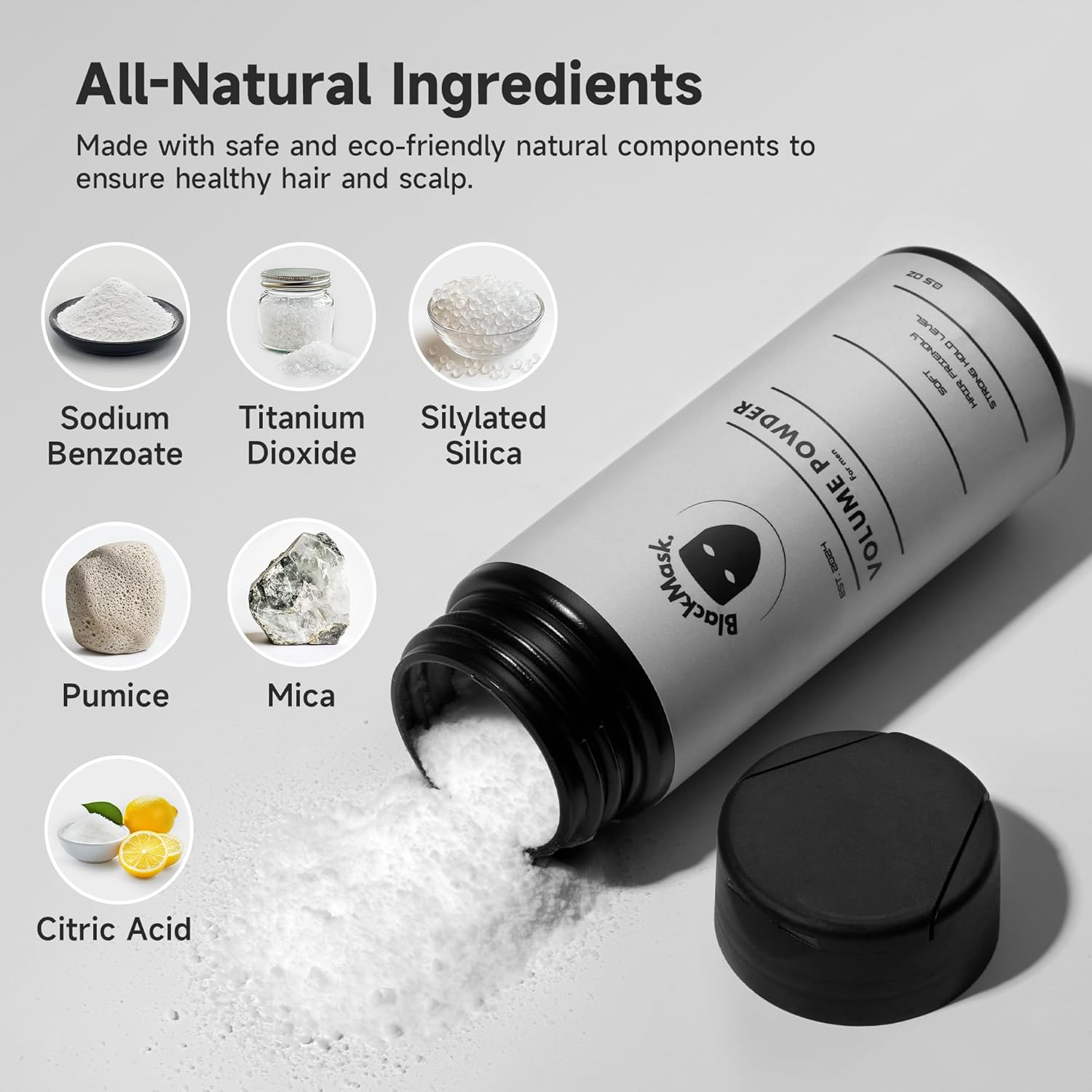 Texture Powder for Men, Easy to Apply - Instantly Adds Texture & Volume, All-Natural Ingredients, Strong Hold, Hair Powder for Men