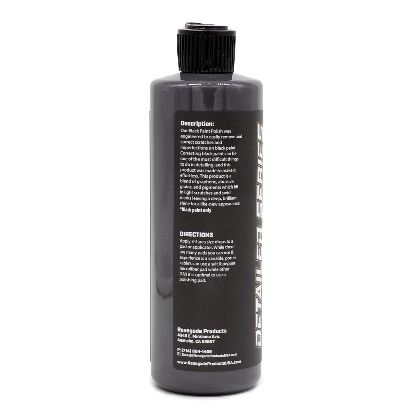 Graphene + Ceramic Black Paint Polish with Sio2, 1 Year Coating for Enthusiasts and Professionals