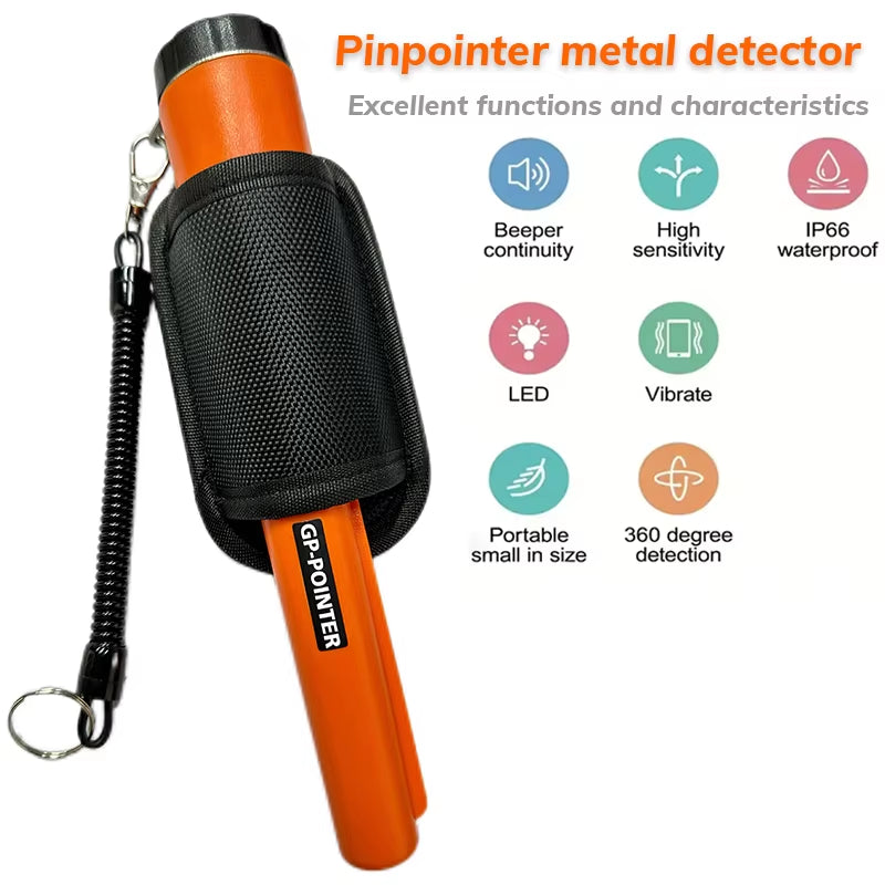 Handheld Metal Detector Metal Pinpointing Rod Detector Gp-Pointer Waterproof IP66 Metal Gold Detector Tester for Coin Gold