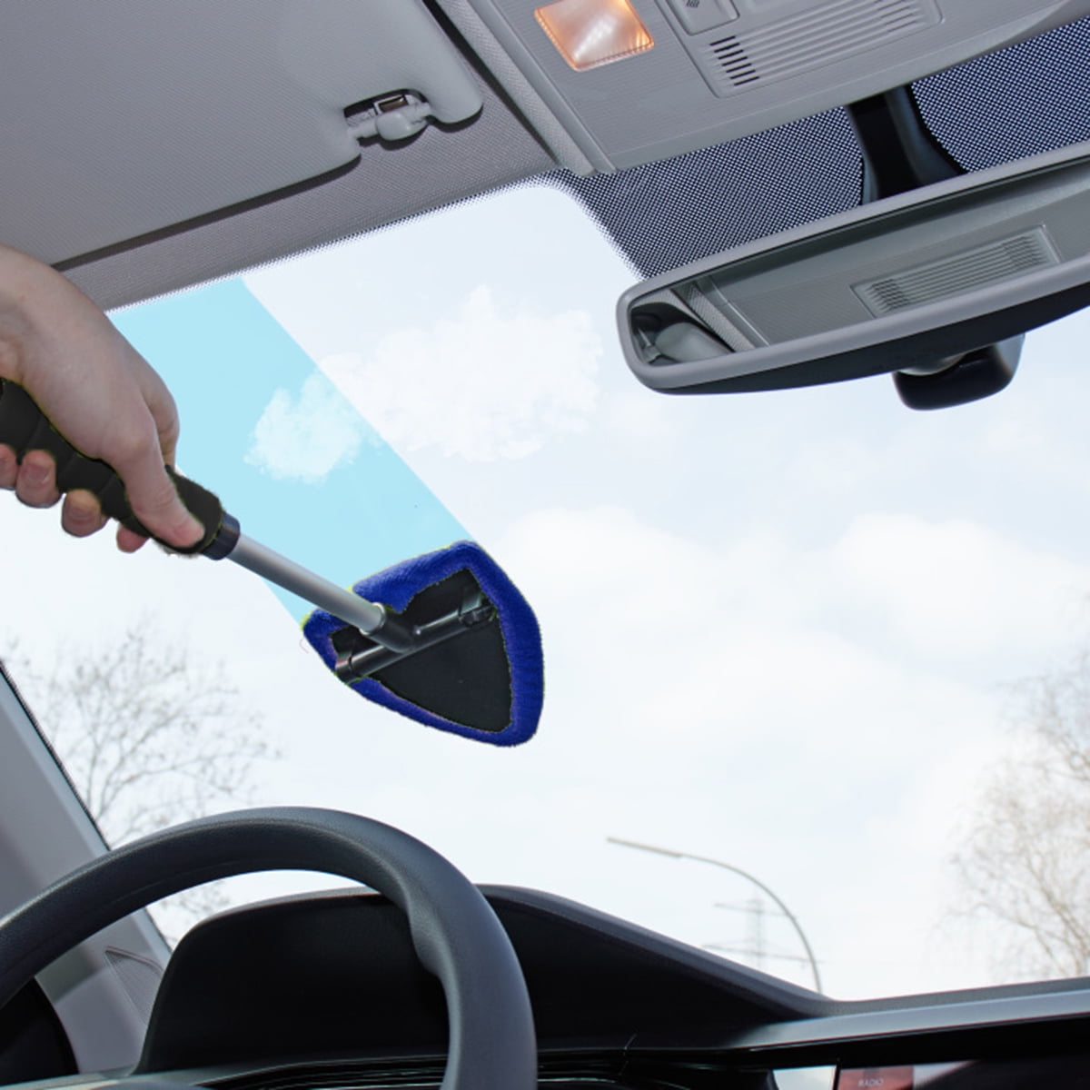 Car Windshield Cleaner with Extendable Handle, Blue
