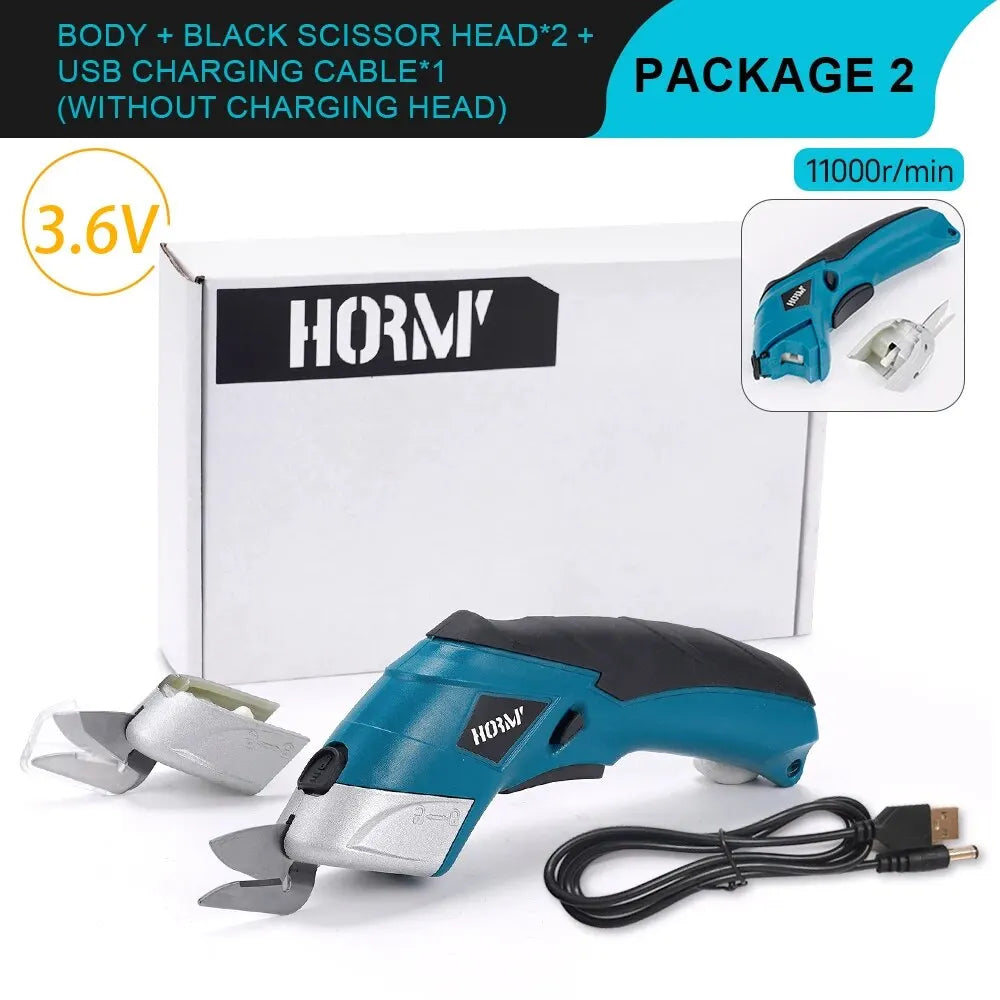 3.6V Multifunctional Electric Scissors Fabric Cutting Machine Leather Scissors with Tungsten Steel Blades USB Rechargeable Tool