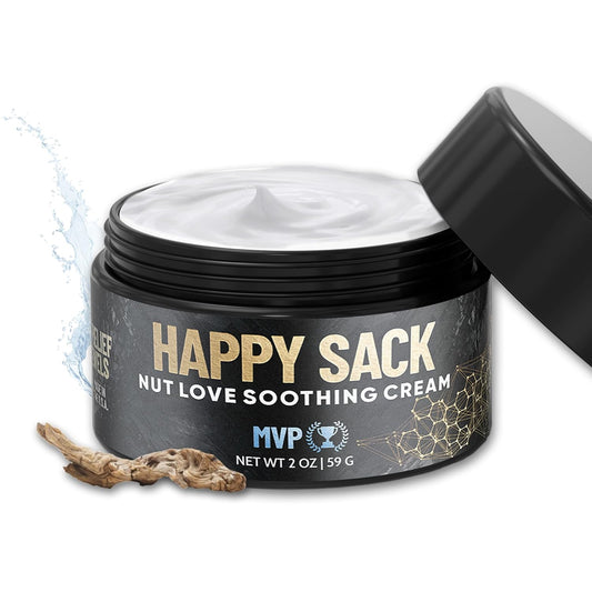 Happy Sack Ball Deodorant & anti Chafing Cream for Men | Formulated with All-Natural Deoplex for Odor Control | Aluminum Free Nut Love Cooling Cream - MVP Scent, 2 Oz (1 Pack)