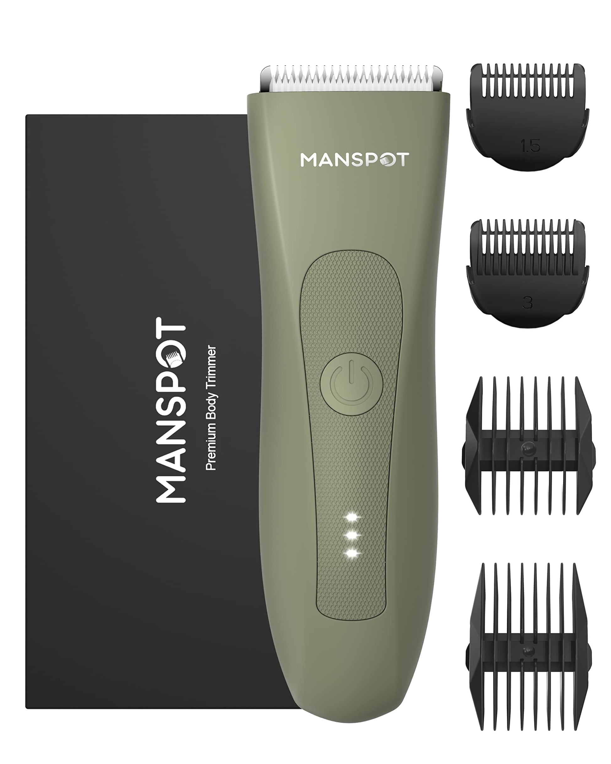 Manscape Body Hair Trimmer, Waterproof Battery-Powered, with Extra Blade, 1 Piece