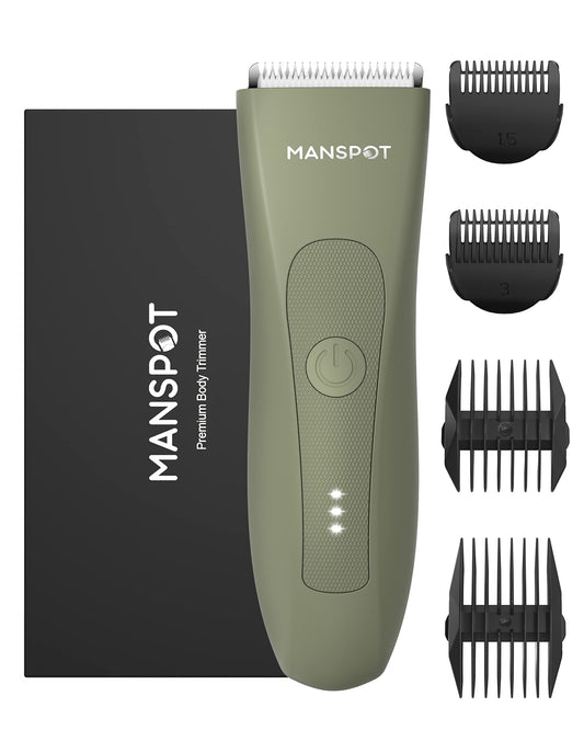 Manscape Body Hair Trimmer, Waterproof Battery-Powered, with Extra Blade, 1 Piece