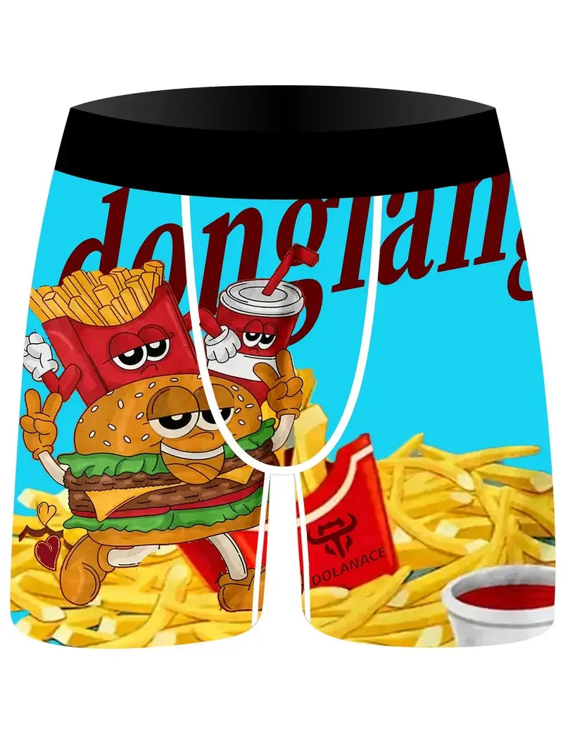 Random 3Pcs Fashion Print Men Boxer Underwear Boxershorts Print Man Underpants Panties Innerwear Mens Trunks Male Boxers Briefs