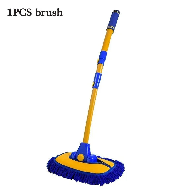 LEIBOO Car Wash Mop Cleaning Brush Telescoping Long Handle Cleaning Mop Retractable Bent Bar Car Wash Brush Car Cleaning Tools