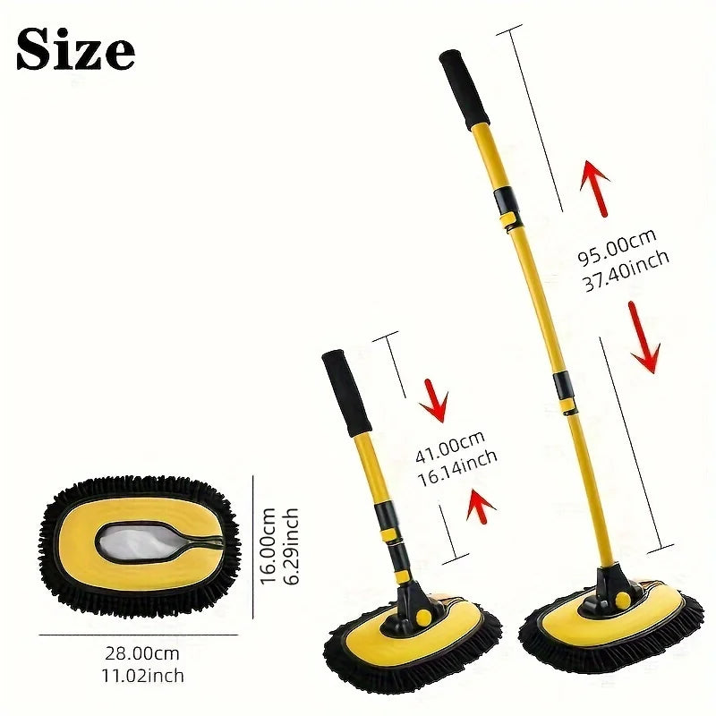 LEIBOO Car Wash Mop Cleaning Brush Telescoping Long Handle Cleaning Mop Retractable Bent Bar Car Wash Brush Car Cleaning Tools