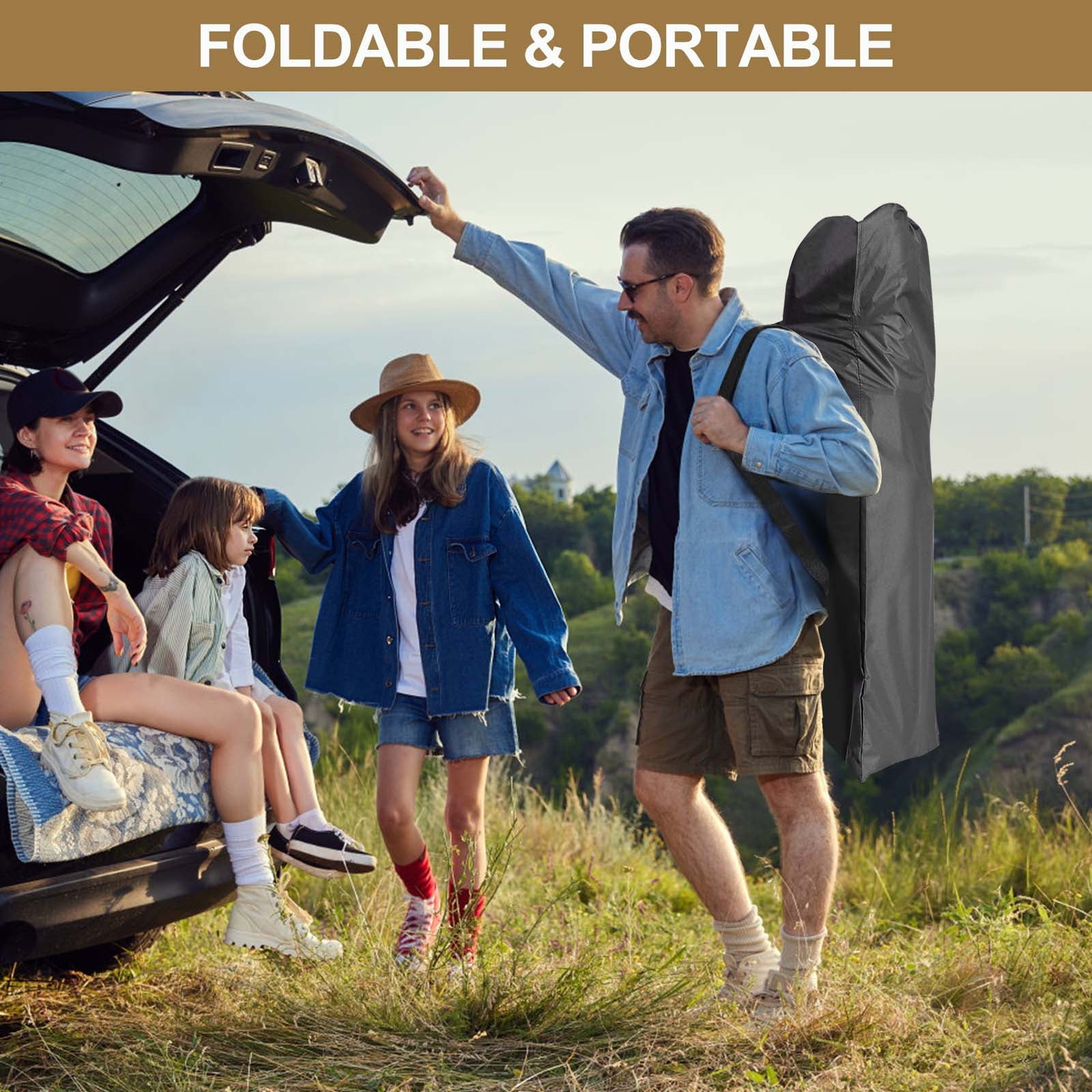 XXL Oversized 78" Portable Heavy Duty Camping Cot for Adults, Rollaway Guest Bed Sleeping Cot with Mattress, Outdoor Folding Bed with Carry Bag