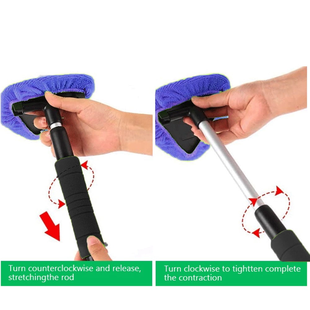 Car Windshield Cleaner with Extendable Handle, Blue