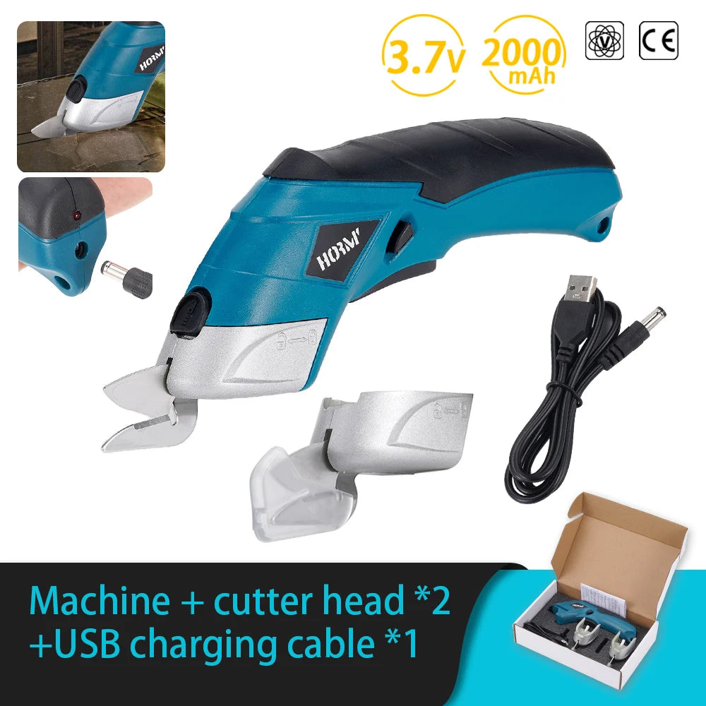 3.6V Multifunctional Electric Scissors Fabric Cutting Machine Leather Scissors with Tungsten Steel Blades USB Rechargeable Tool