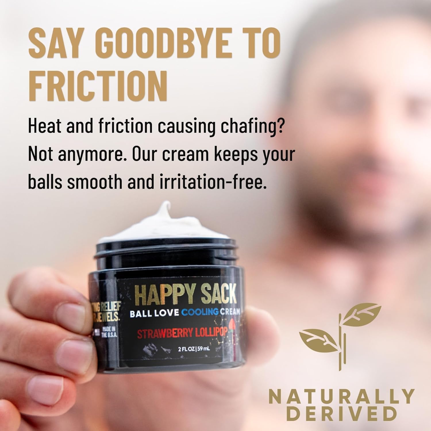 Happy Sack Ball Deodorant & anti Chafing Cream for Men | Formulated with All-Natural Deoplex for Odor Control | Aluminum Free Nut Love Cooling Cream - MVP Scent, 2 Oz (1 Pack)