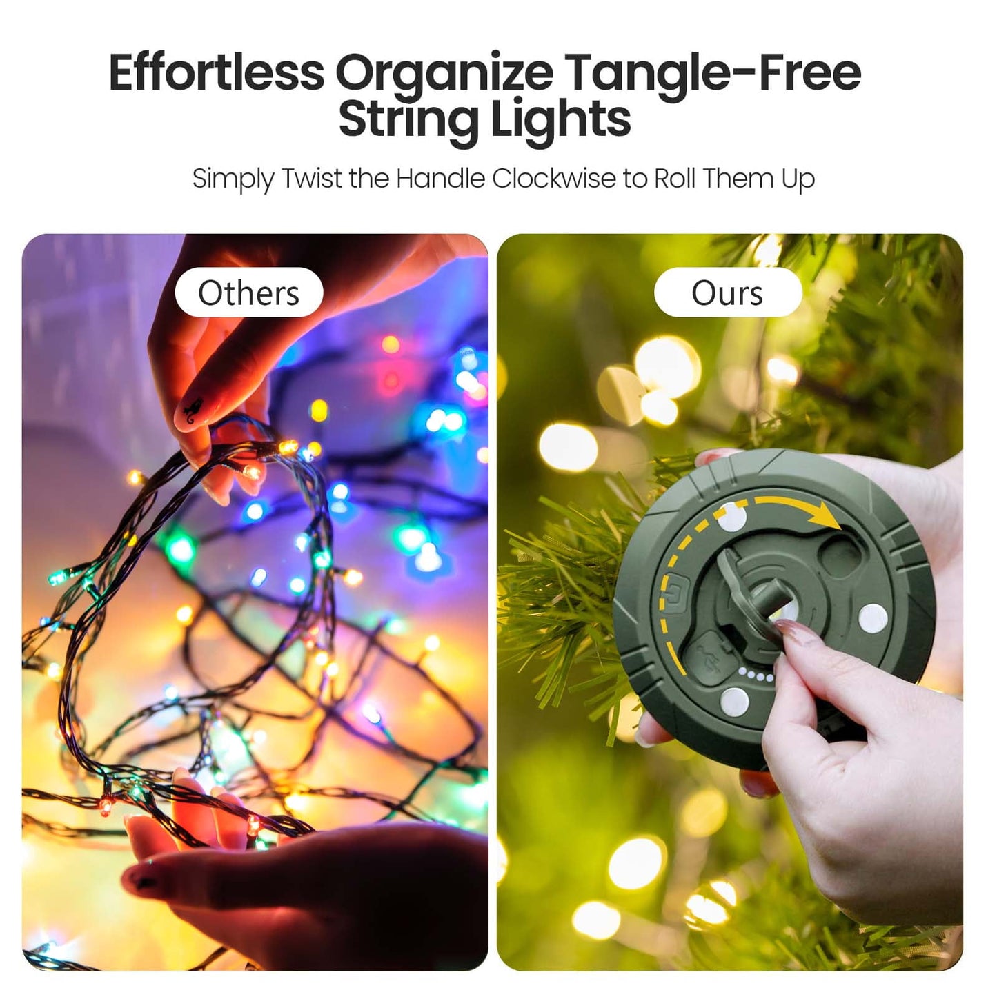 Camping Outdoor String Lights,Waterproof Rechargeable Tent Lights Lantern for Garden,Yard,Hiking,Warm Color