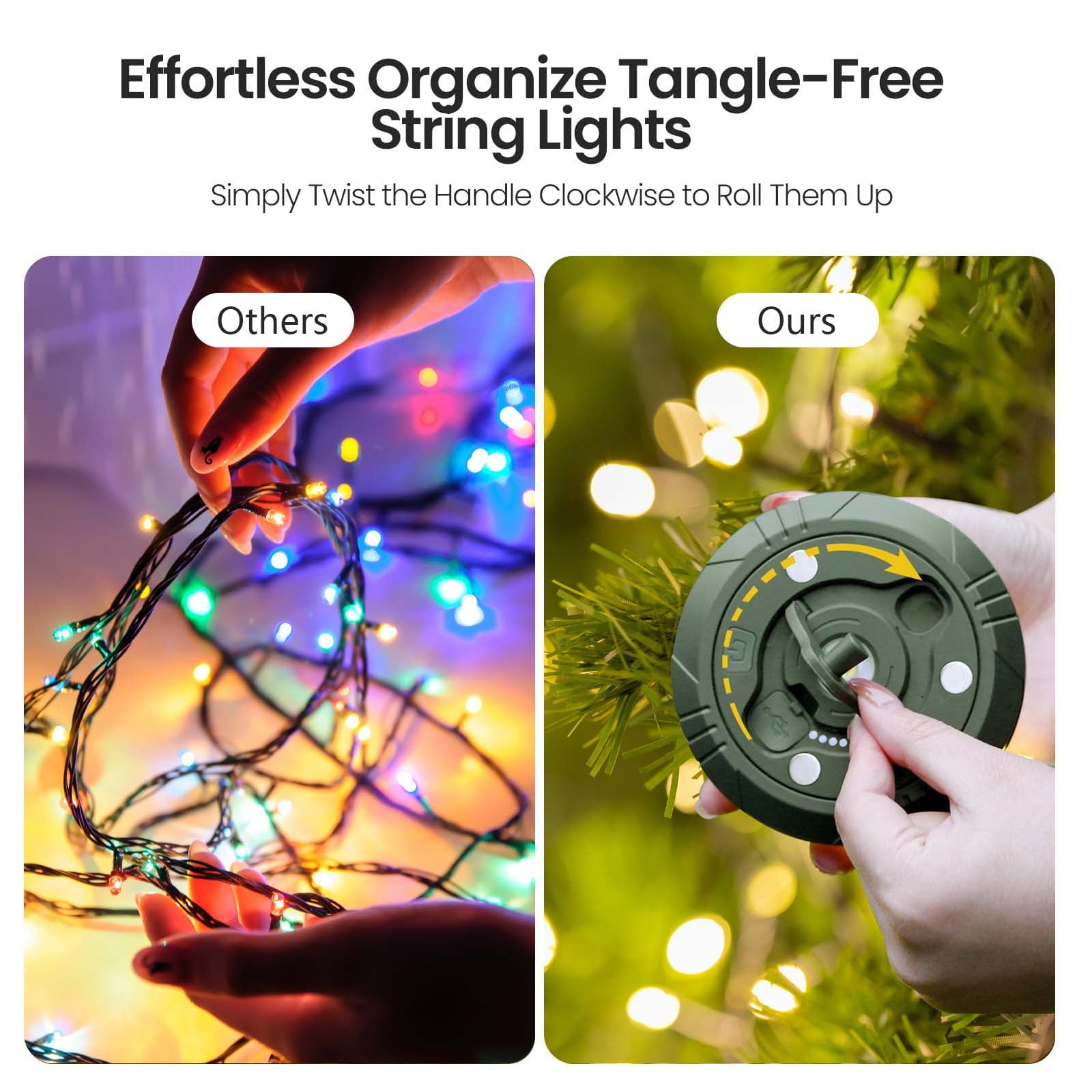Camping Outdoor String Lights,Waterproof Rechargeable Tent Lights Lantern for Garden,Yard,Hiking,Warm Color
